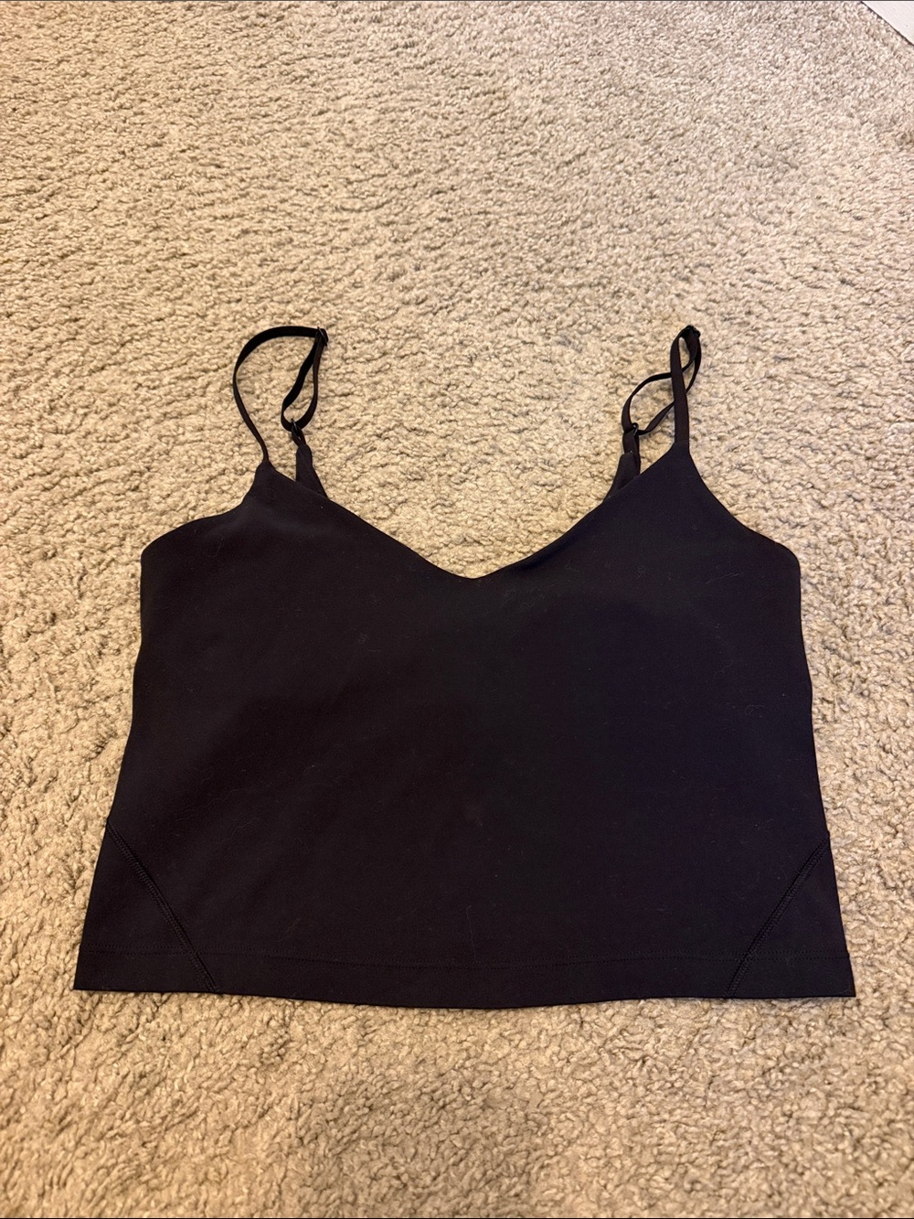lululemon athletica Black V-Neck Spaghetti Strap Crop Top